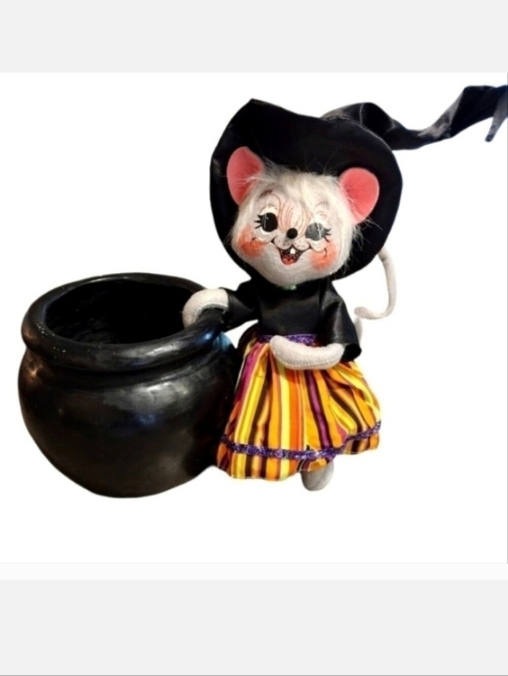 RARE Annalee 10" Witch Mouse With Cauldron